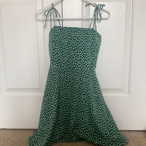 Green ditsy floral dress